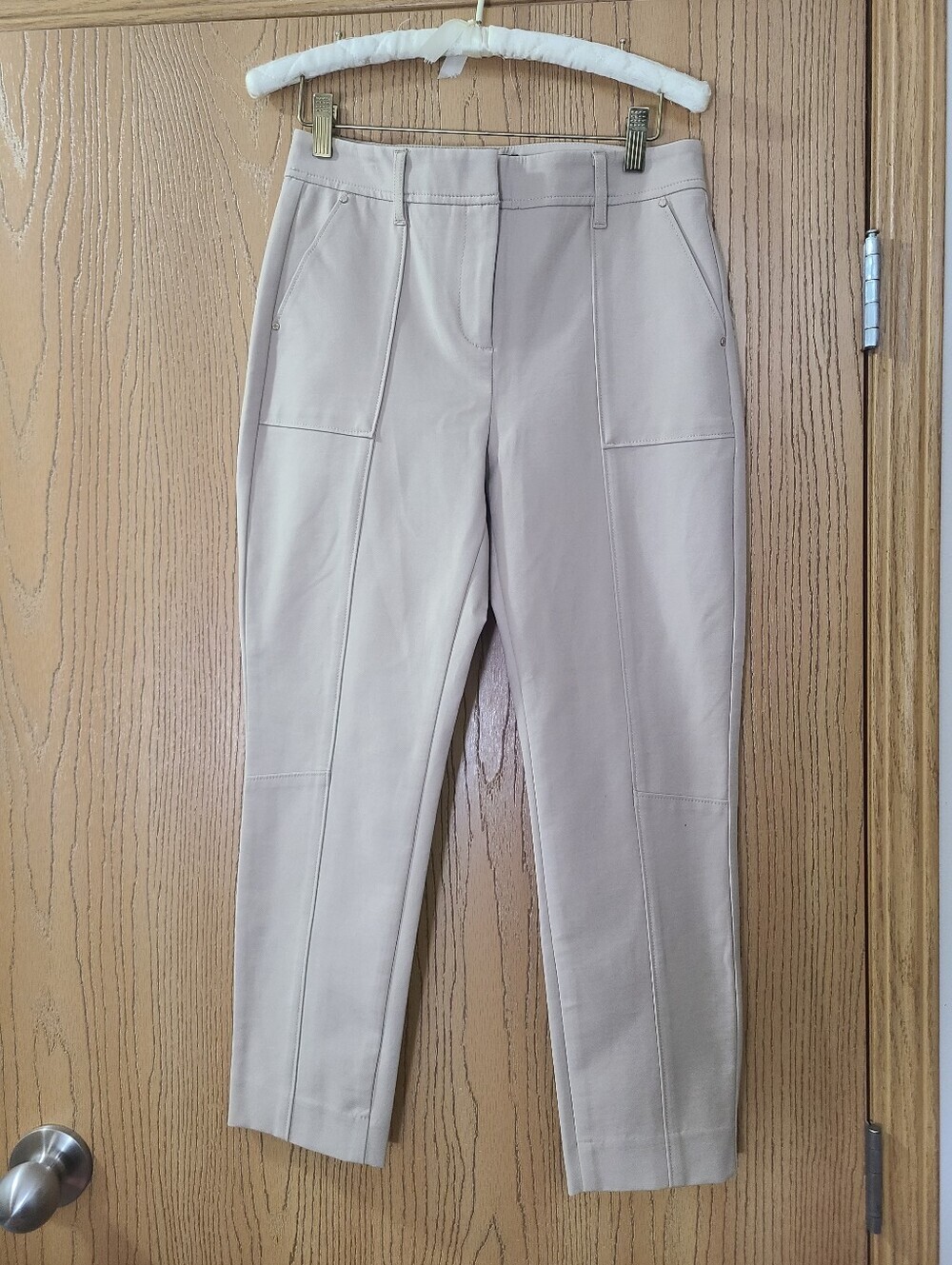 White House Black Market Tan Khaki Straight Crop Dress Pants Trousers